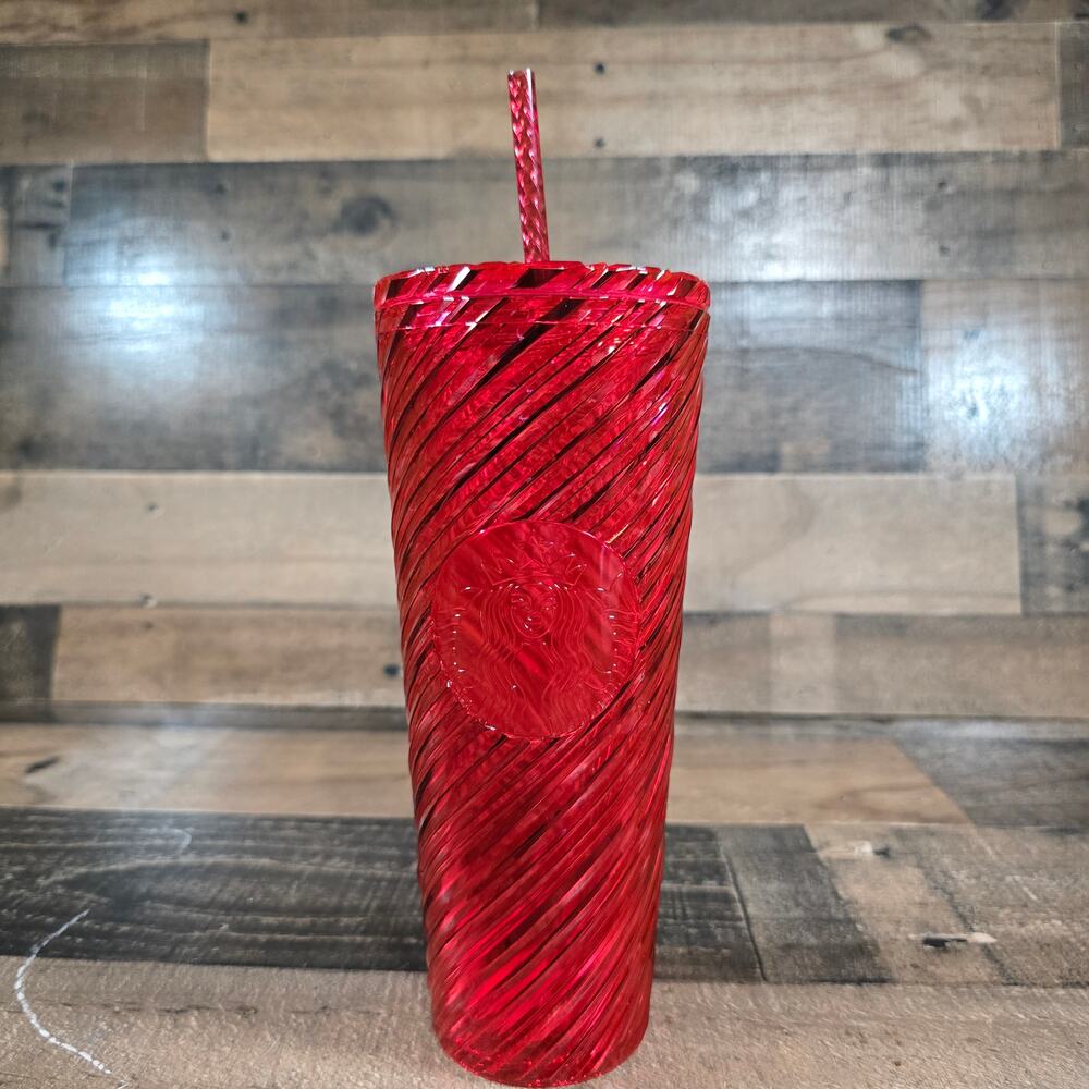 Starbucks 2024 Holiday Red Swirl Venti Tumbler 24oz